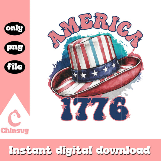 America 1776 hat design png, usa 4th of july png, america png
