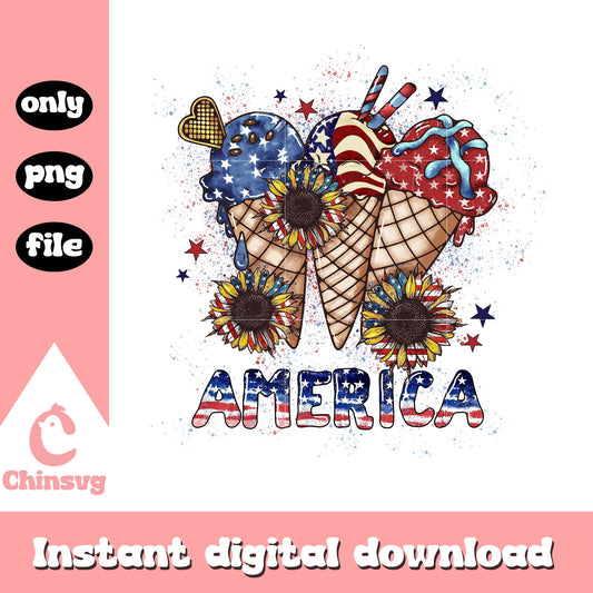 America 4th of July Png, USA Ice-cream Png, Ice Cream Png