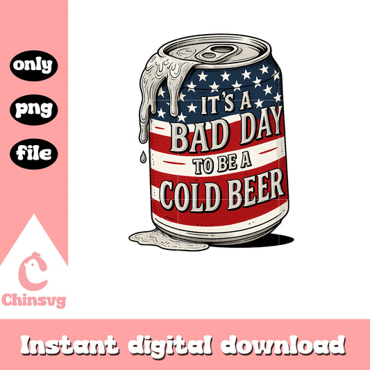 America beer can it is bad day to be the cold png, usa beer png