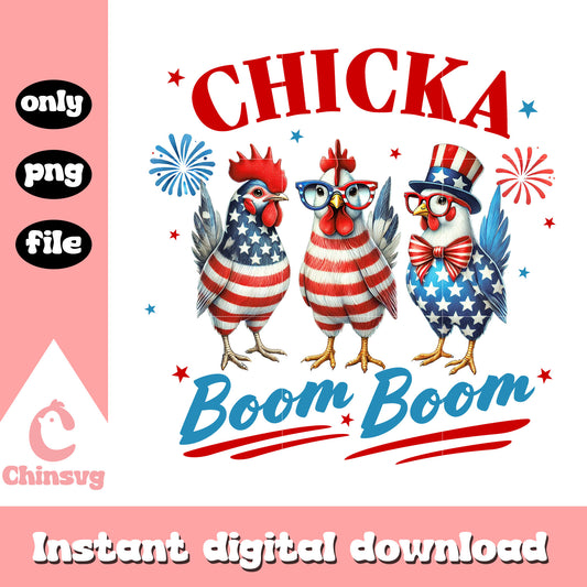 America chicka boom boom design png, 4th of july holiday png