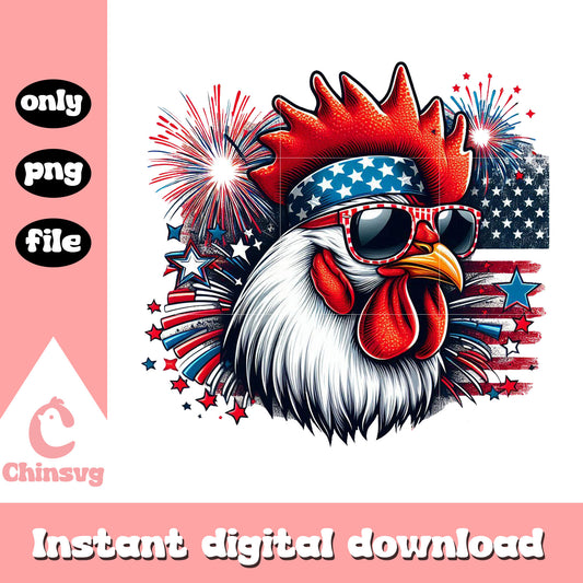 America chicken 4th of july design png, freedom 4th of july png