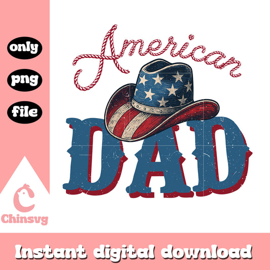 America dad cowboy hat design png, dad day​ png, trending png