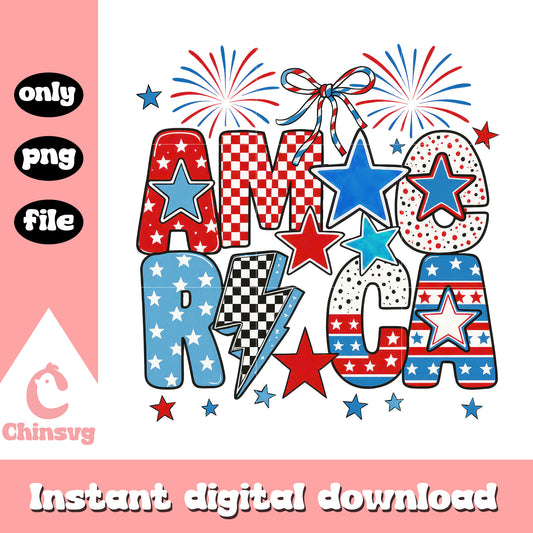 America firework design png, happy4th of july america png
