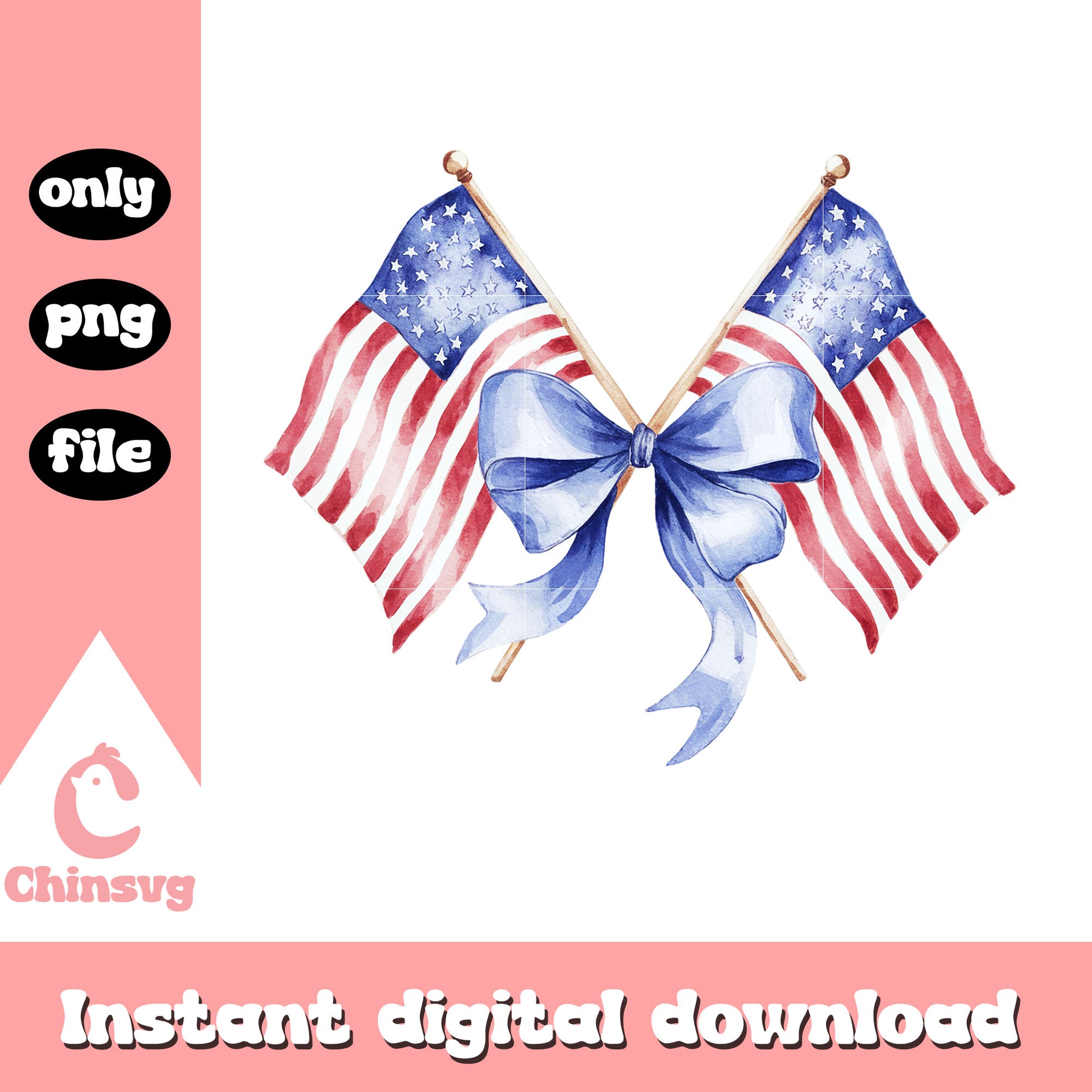 America flag bow design png, america flag​ png, 4th of july​ png