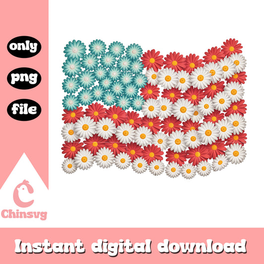 America flag flower design png, america flag​ png, freedom day png