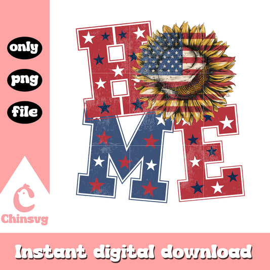America home sunflower design png, freedom 4th of july png, 