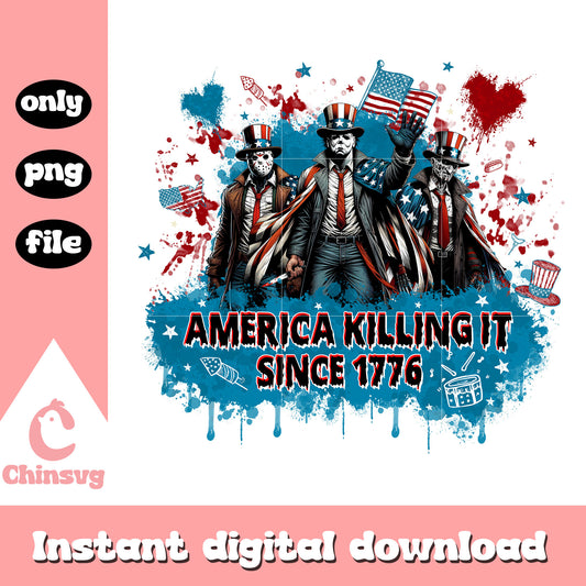 America killing it since 1776 horror movie png, killing it horror png