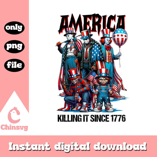 America killin it since 1776 png, horror characters png