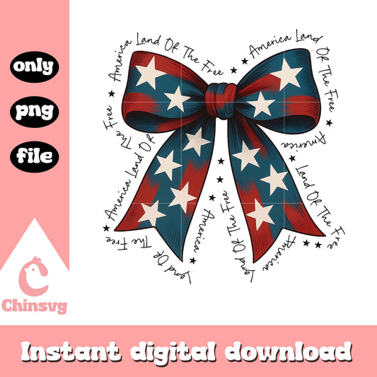 America land of the free big bow design png, usa 4th of july png