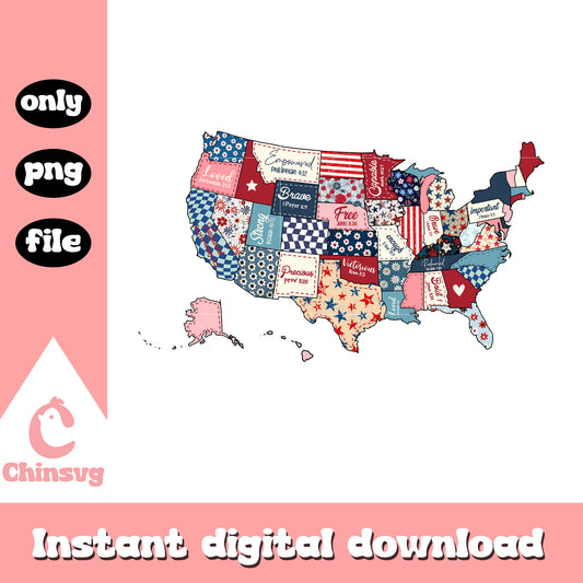 America maps sewing retro  png, usa maps retro png, america maps png