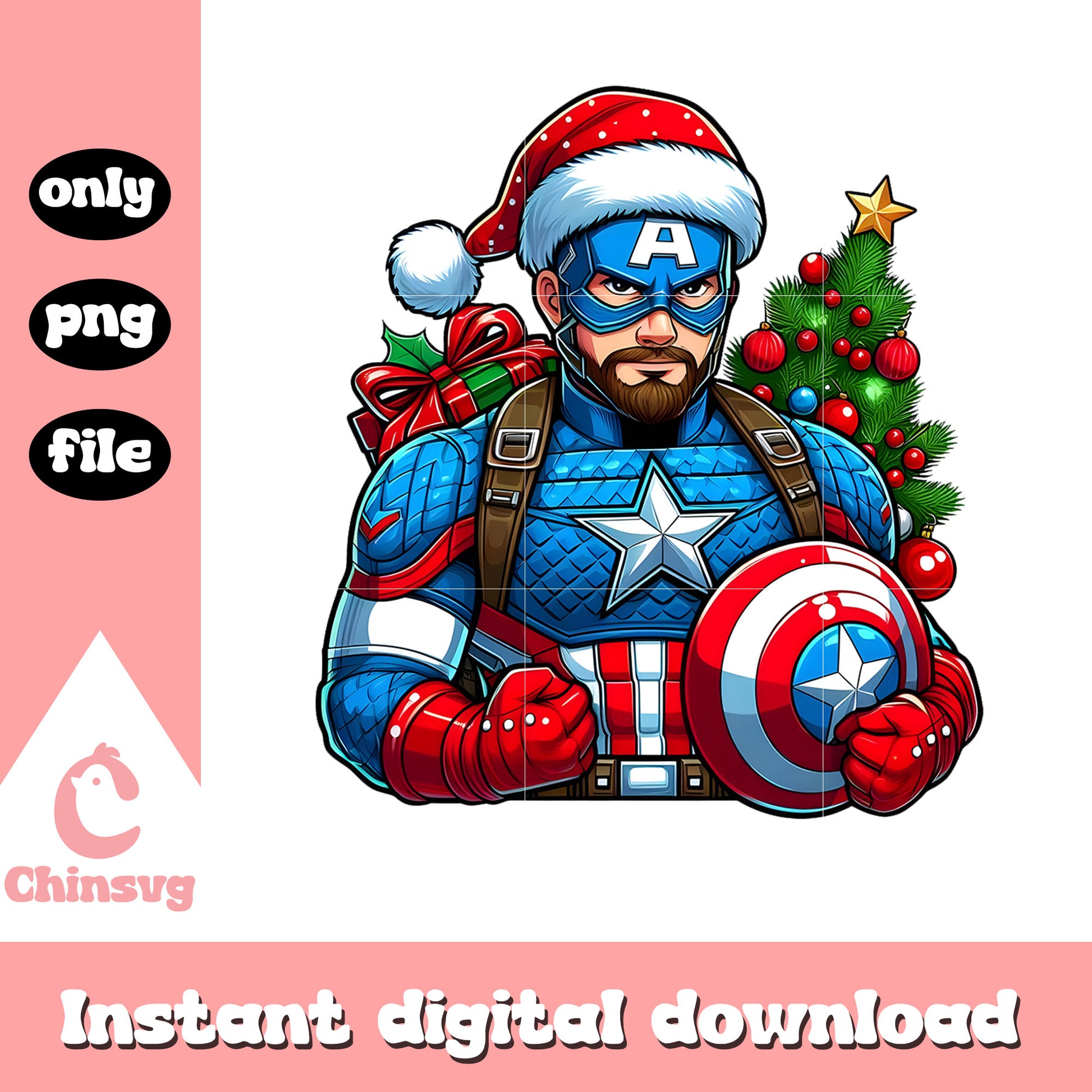 America marvel christmas gift tree png, captain america marvel png