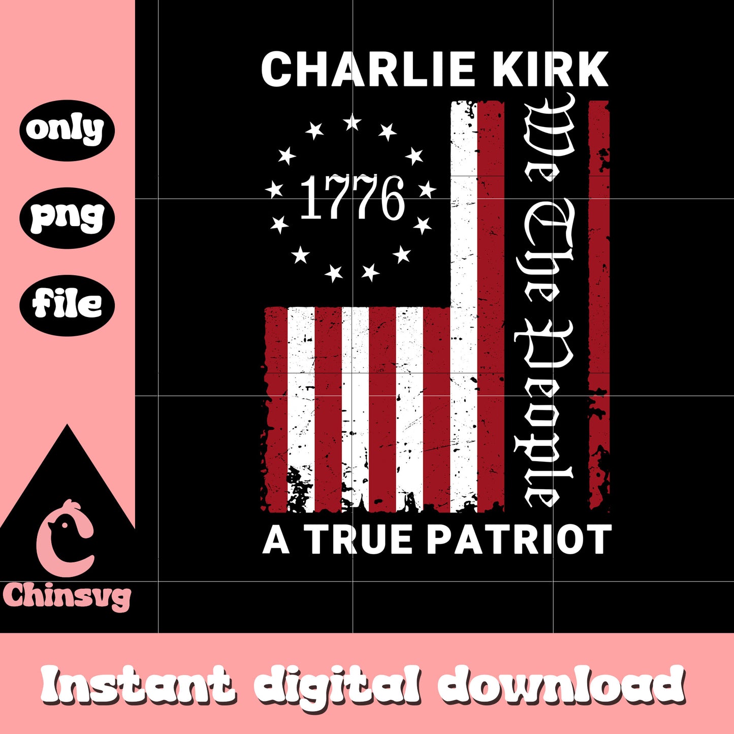 American flag charlie kirk design png, charlie kirk rip png