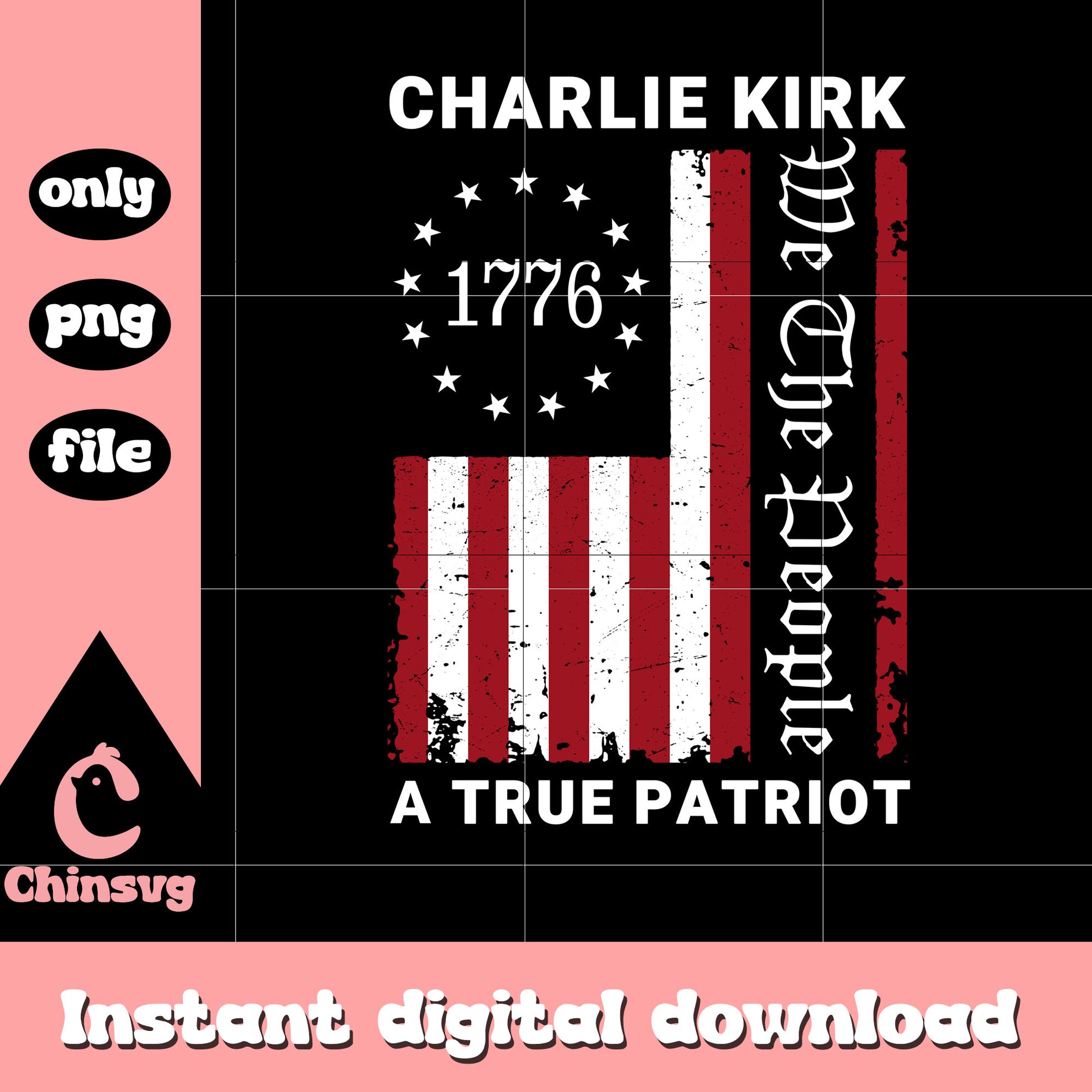 American flag charlie kirk design png, charlie kirk rip png