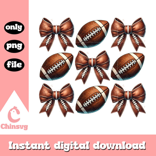 American football coquette bow design png, football sport png