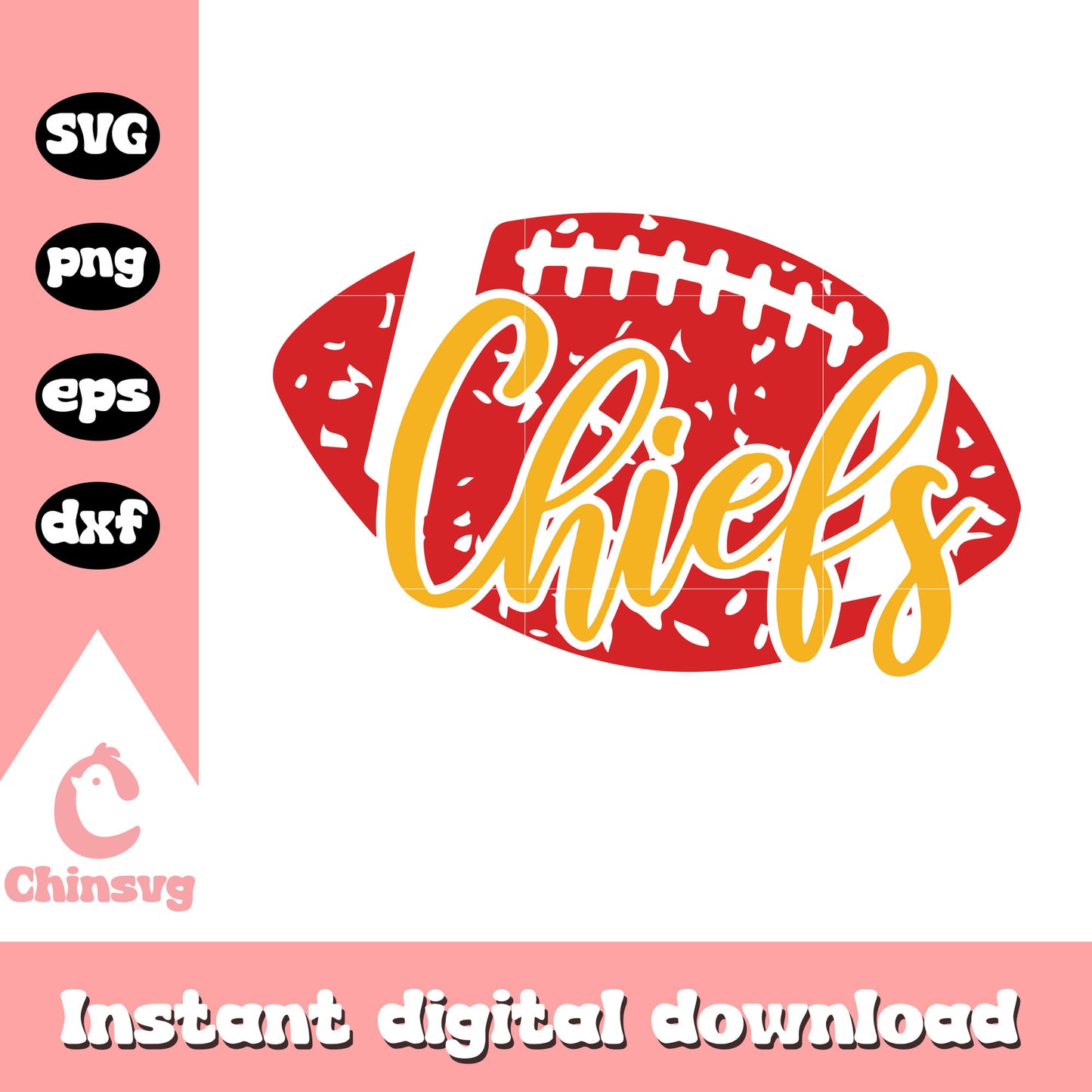 American football kansas city chiefs ball svg, kansas city chief logo svg