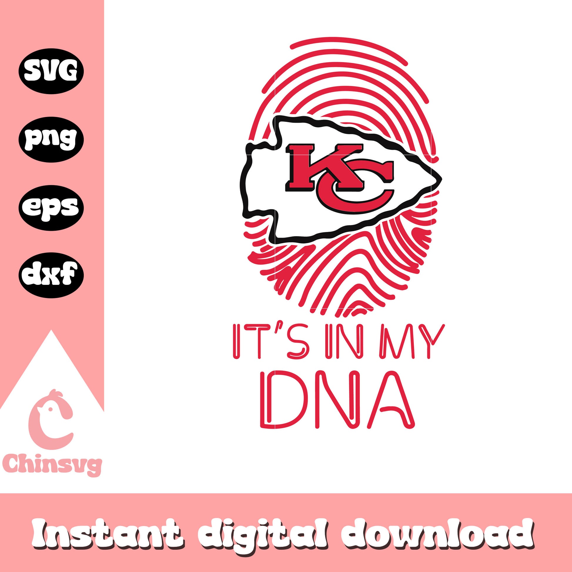 American football kansas city chiefs it's in my dna fingerprint svg, kansas city logos svg