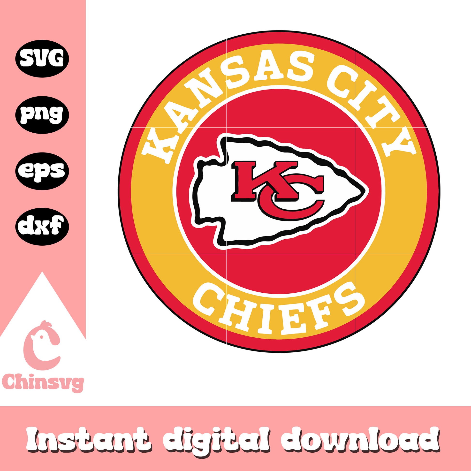 American football kansas city chiefs logo design svg, kansas city chiefs nfl svg