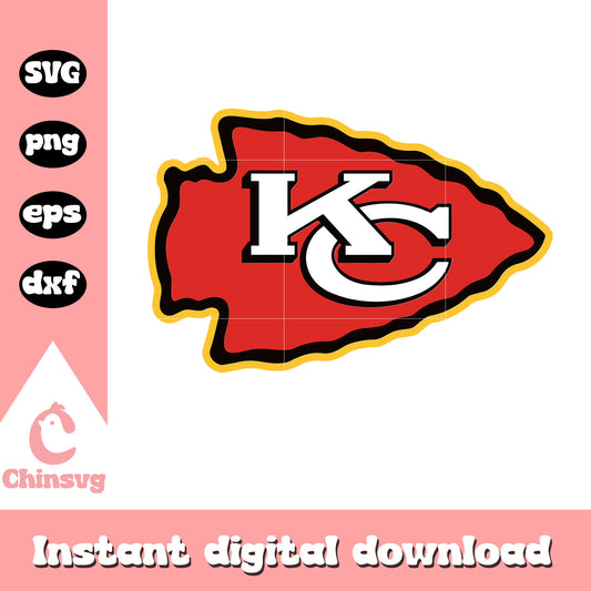 American football kansas city chiefs logo nfl svg, nfl kansas city chiefs team svg