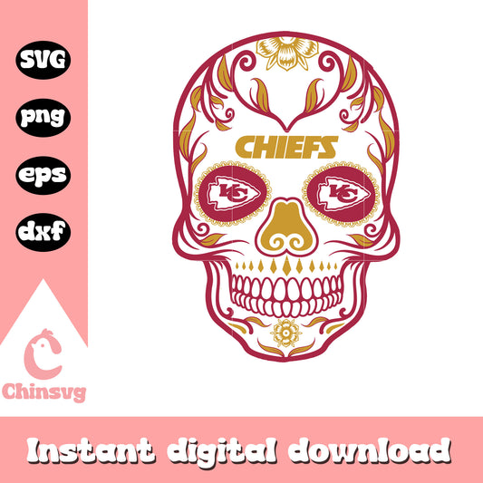 American football kansas city chiefs skull flower svg, kansas city chiefs old logo svg