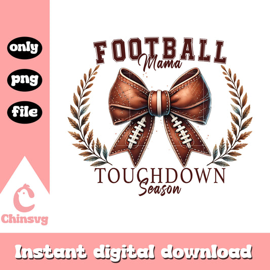 American football mama coquette bow design png, football mama png