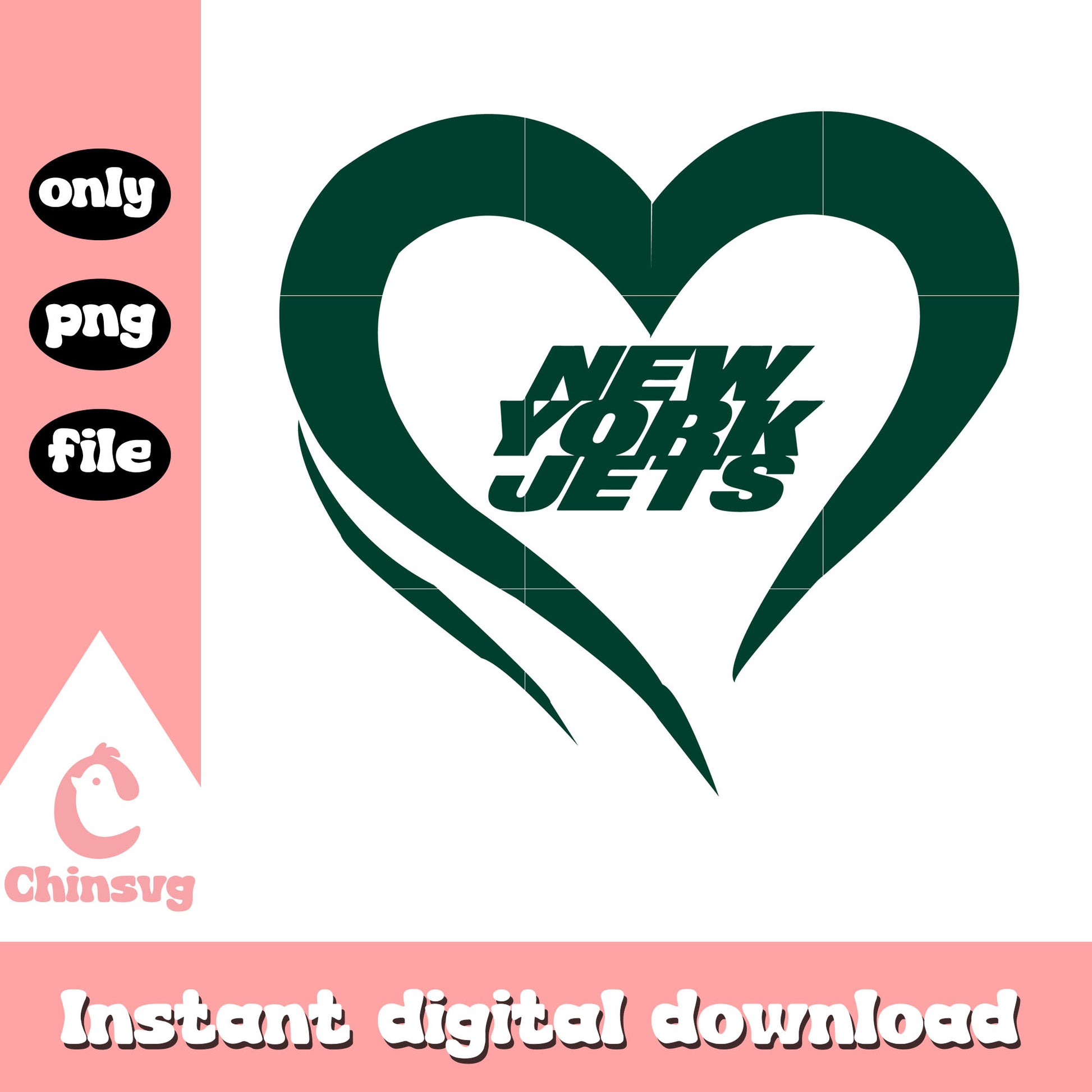 American football new york jets nfl heart svg, vintage jets logo svg
