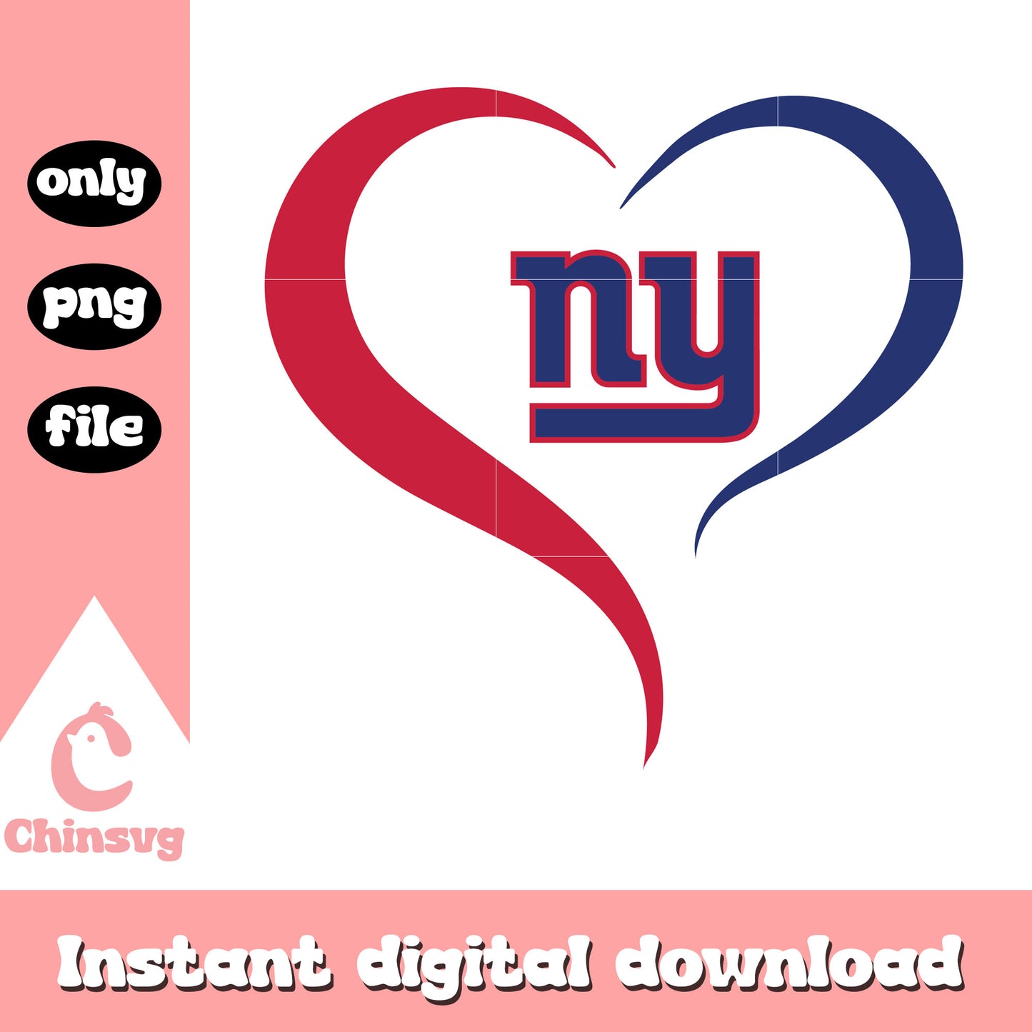American football ny giants in heart svg, new york giants svg