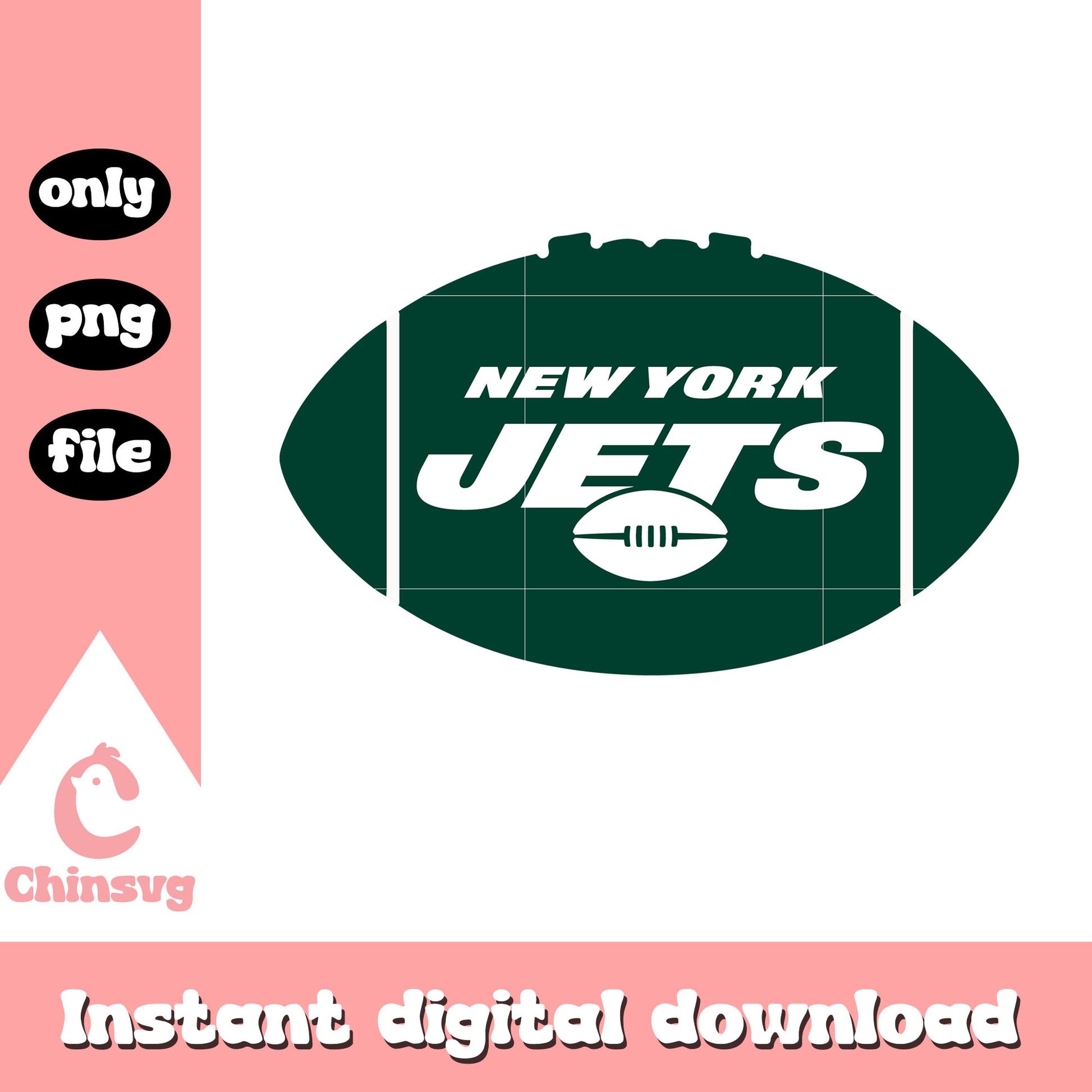 American football ny jets nfl logo ball svg, jets football logo svg