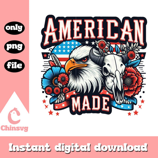 American made floral png, happ 4th of july png, 4th of july png