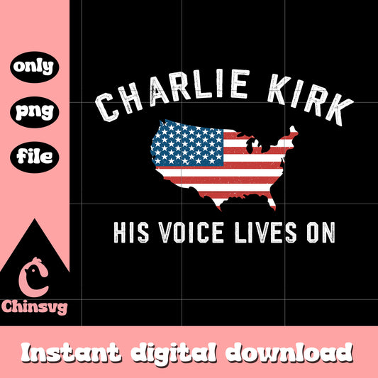 American map charlie kirk his voice lives on png, gun rights png