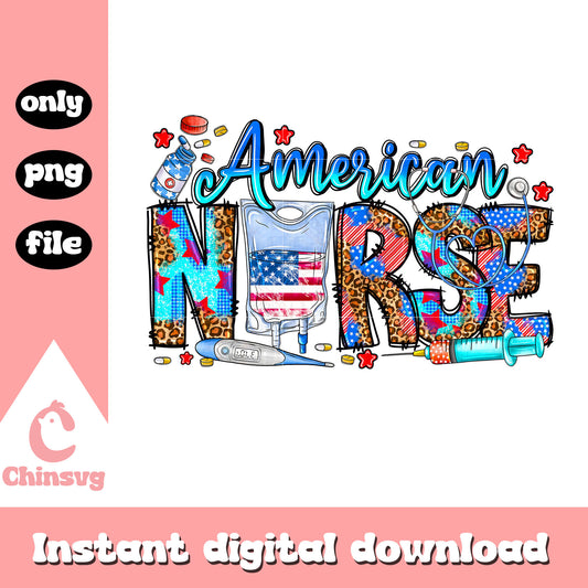 American nurse png, nurse 4th july png, american 4th july png