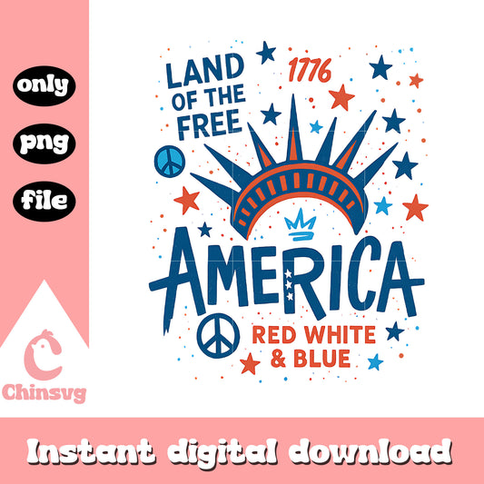 America red white and blue crown design png, happy 4th of july png
