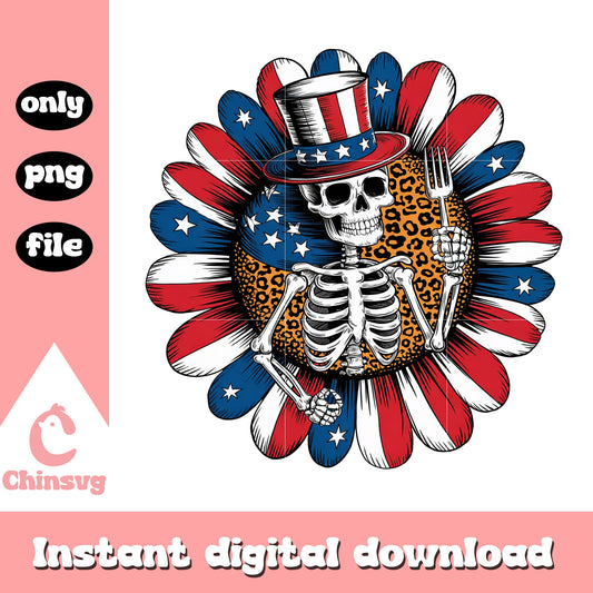 America skeleton 4th of july design png, 4th of july png, america png