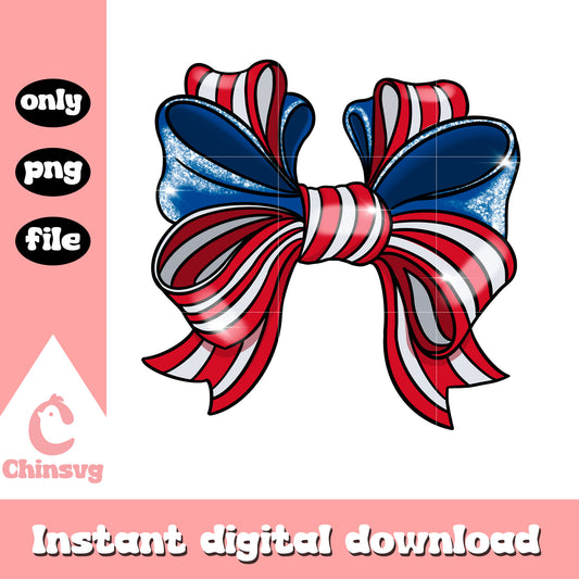 America style bow png, Patriotic Bow PNG, American Flag PNG