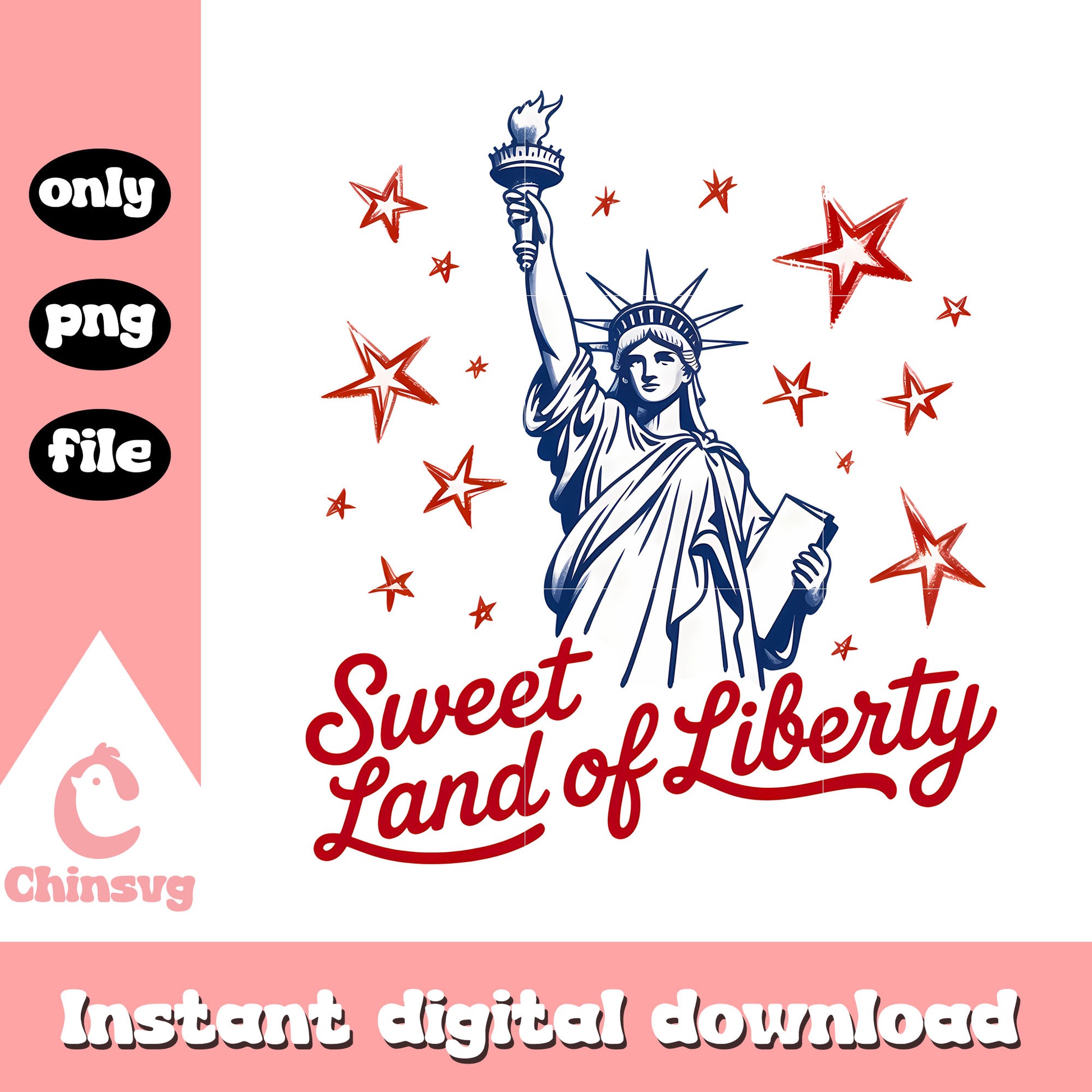 America sweet land of liberty design png, 4th of july png