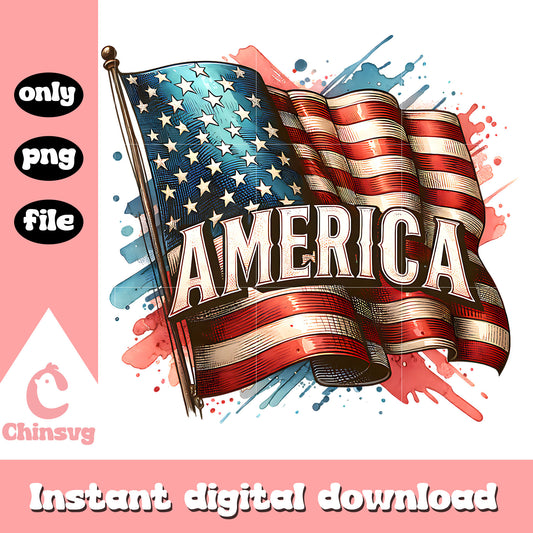 America with flag design png, america flag​ png, america logo​ png