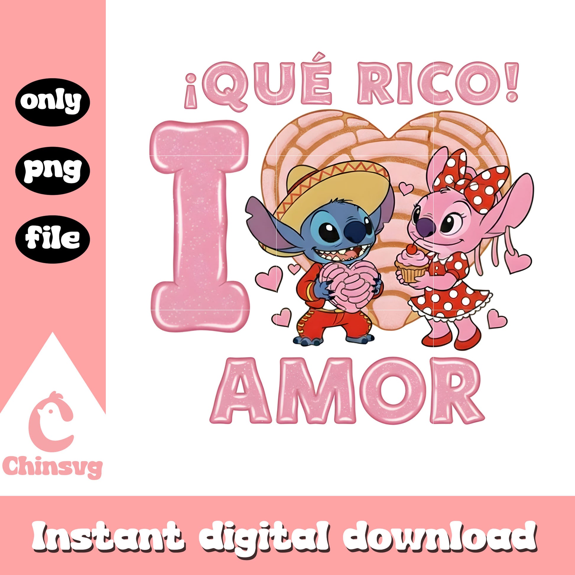 Amor couple cute valentine png, stitch valentines day​​ png