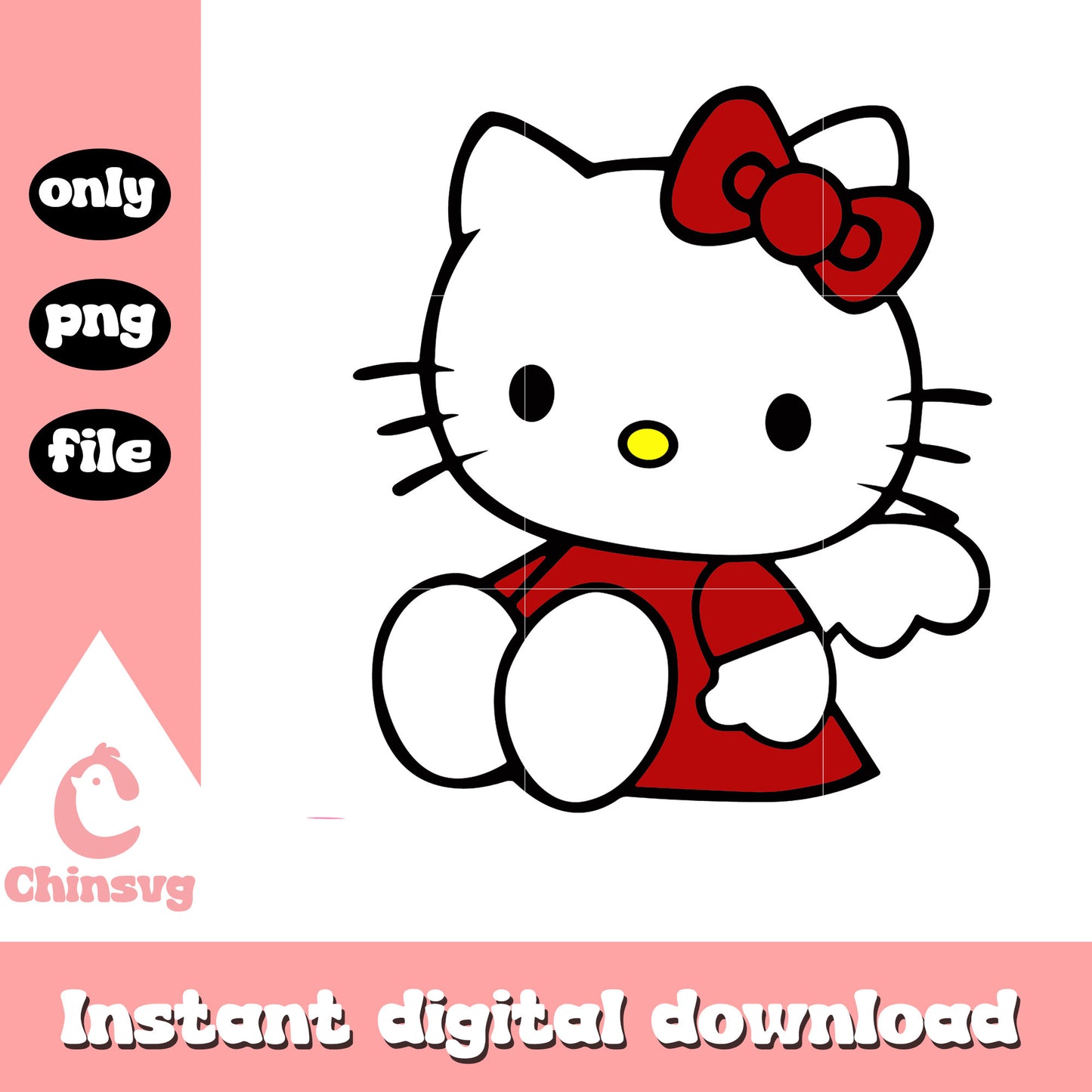 Angel custom kitty valentine png, hello kitty valentine​ png
