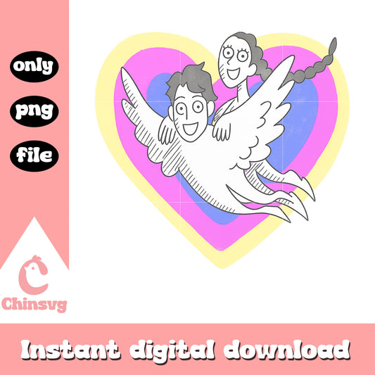 Angel jinu and rumi heart shape png, k-pop demon hunter png