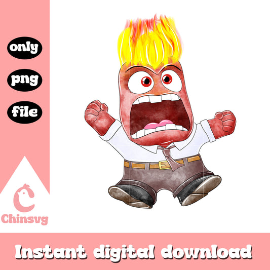 Anger alone inside out design png, inside out anger costume​ png