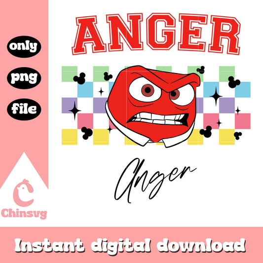 Anger inside out face disney design png, anger disney inside out​ png