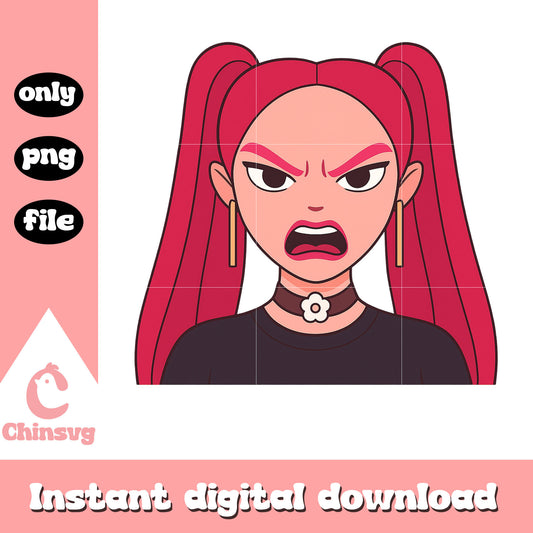 Angry huntrix mira design png, emoji png, huntrix girls png