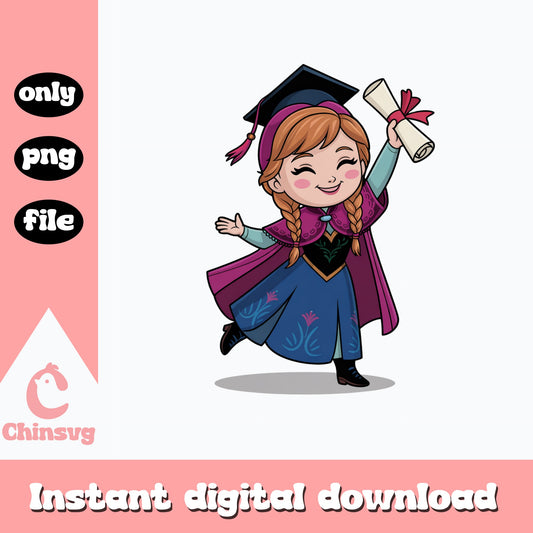 Anna Frozen Graduation PNG, Disney Princess Grad, Clipart PNG