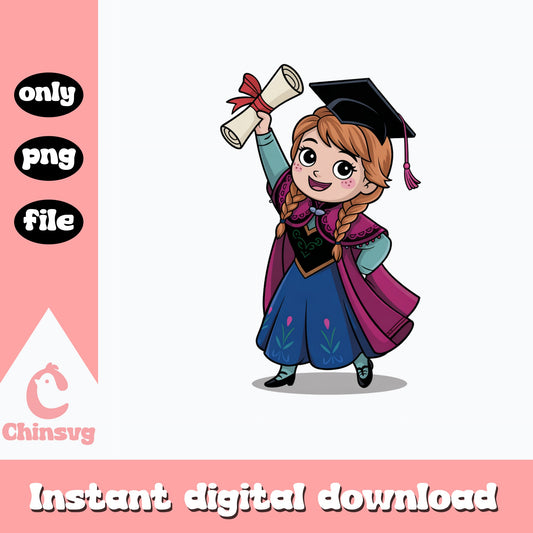 Anna Frozen Graduation PNG, Disney Princess Graduate PNG, Frozen PNG