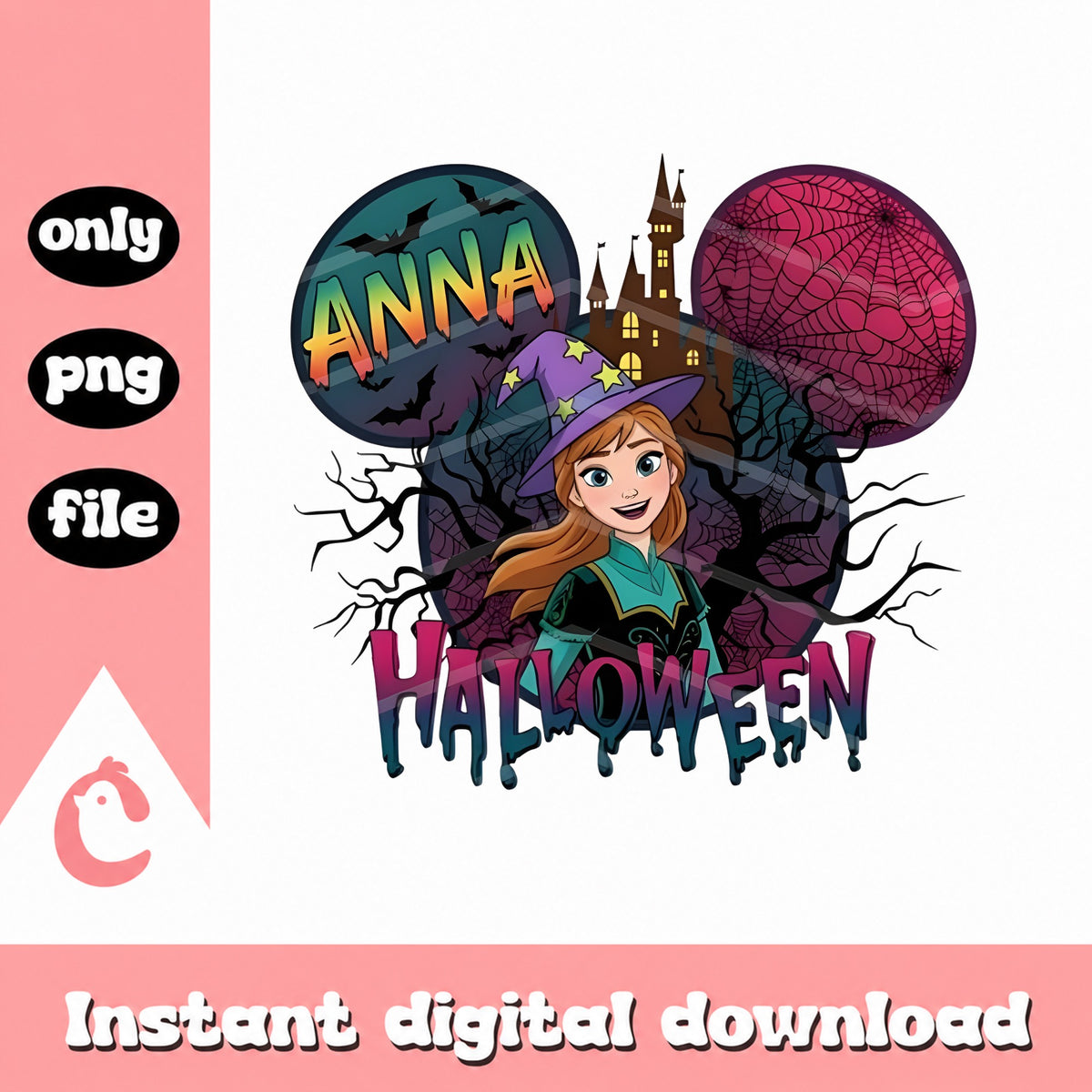 Anna Frozen Halloween PNG, Disney Princess Halloween, PNG File