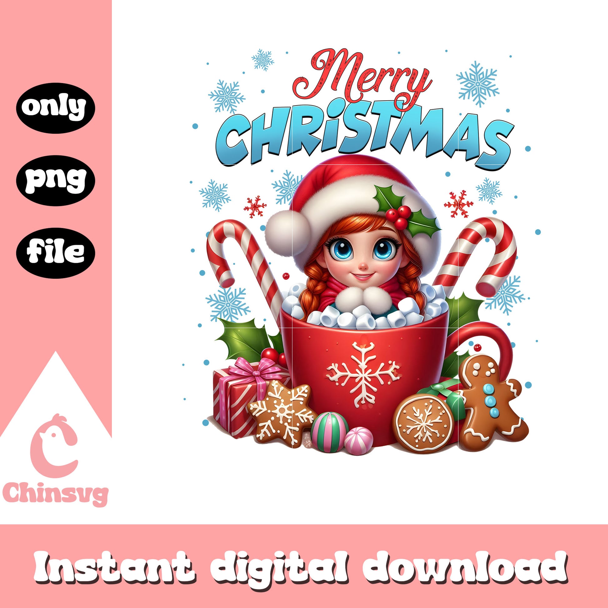 Anna coffee mug merry christmas png, frozen characters png