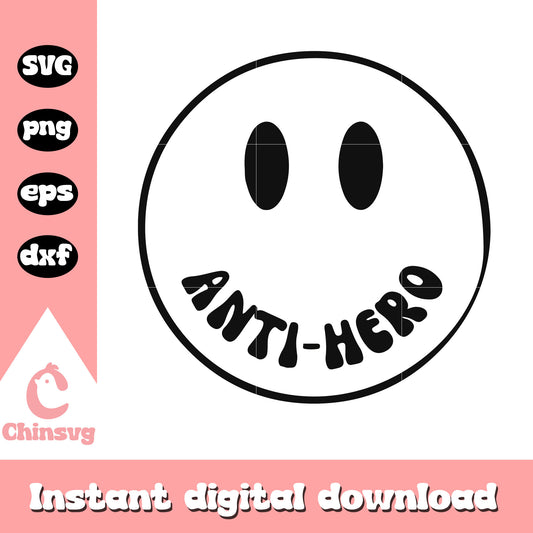 Anti hero smile face svg, Anti hero svg, Taylor Swift svg