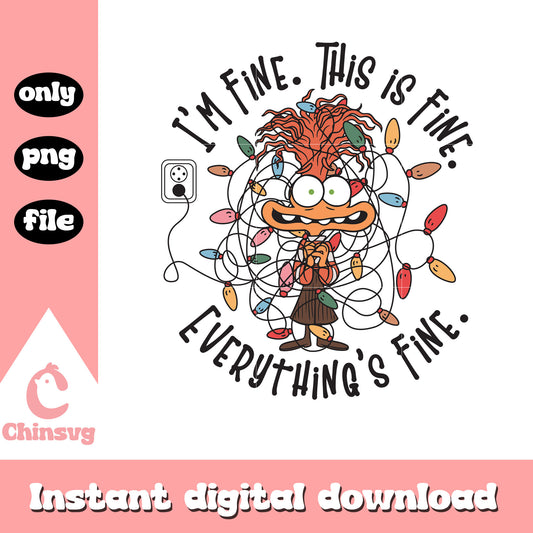 Anxiet i'm fine this is fine everything's fine png, inside out cast png