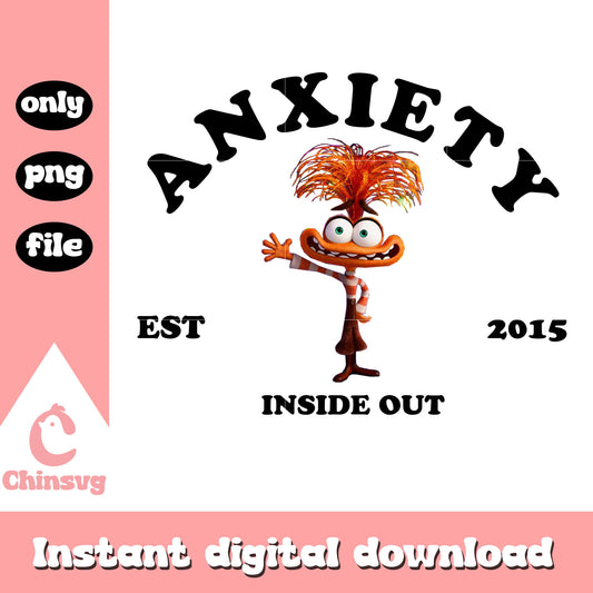 Anxiety est 2015 inside out design png, inside out 2 characters anxiety​ png