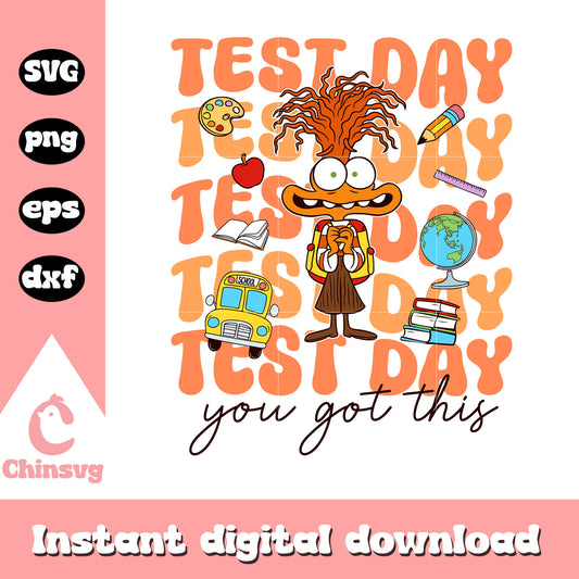 Anxiety test day you got this svg, anxiety inside out 2​​​ svg​