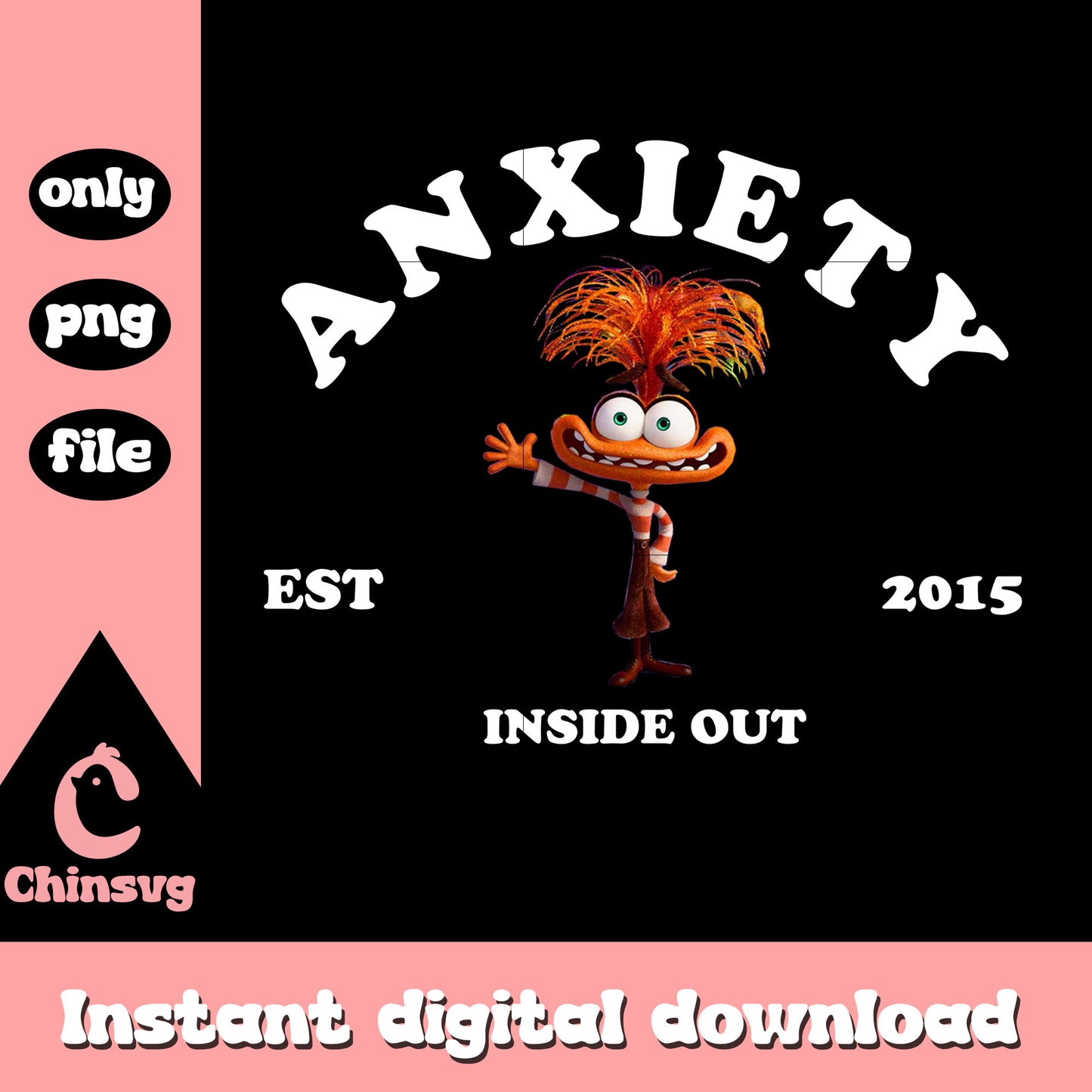 Anxiety white est 2015 inside out design png, inside out anxiety character​​​ png